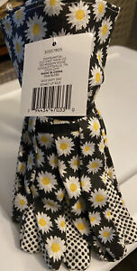 Gardening Gloves & Visor Set S/M  black/white Yellow Sun flowers  New