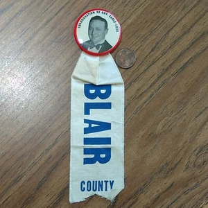 PA Governor George Earle inauguration pin ribbon button Blair Co 1935 Nice! - Picture 1 of 7