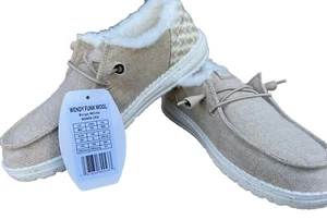 Hey Dude Wendy Women’s Funk Wool Slip-On Shoes Size W8, Color Beige/White - Picture 1 of 4