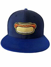 Hotdog Baseball Ball cap Size 71/4 Blue Embroidered Hotdog  Baseballism