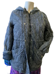 Chaqueta negro De Mujer Women's blac Jacket with hoodie - Picture 1 of 3