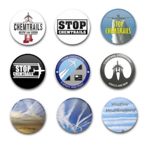 INSIGNIAS DE BOTÓN 25mm 1" x9 chemtrails - Imagen 1 de 1