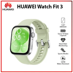 Huawei Watch Fit 3 GREEN 1.82" 5 ATM AMOLED Bluetooth Android iOS Smartwatch - Picture 1 of 6