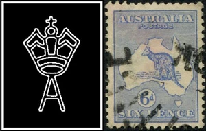 Estampilla de canguro 1915 Australia 6d azul segunda marca de agua buena a fina usada - Imagen 1 de 1
