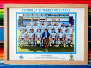 Framed 2016 CRONULLA SHARKS NRL Premiers Poster - 84cm x 59.5cm x 3cm - Picture 1 of 2