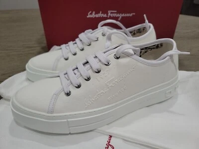 Zapatilla deportiva Salvatore Ferragamo Mediterr Eco para hombre blanca 10,5 M nueva en caja Foto 1 de 4