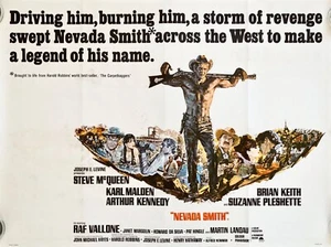 Nevada Smith Original 1966 Movie Quad Poster Steve McQueen Karl Maden - Picture 1 of 8