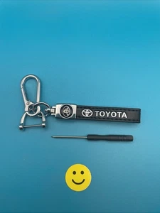 🔥1x Black Leather Logo Keychain | For Toyota Camry Tundra Tacoma Highlander TRD - Bild 1 von 1