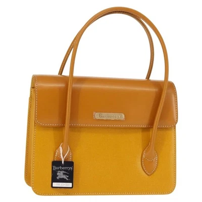 Auténtico bolso de mano Burberrys de cuero amarillo ki6077 Foto 1 de 4