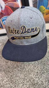 Vintage StarterNotre Dame Fighting Irish Hat Cap Snapback Embroidered 100% Wool - Picture 1 of 12