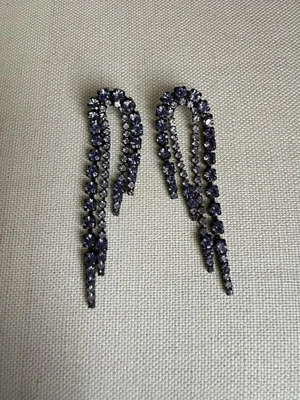 Pendientes Elizabeth Cole Gota Cristal Púrpura Nuevos Foto 1 de 4