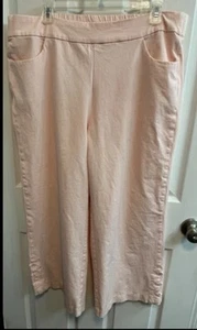 Isaac Mizrahi 18W 24/7 Elastizado Recorte Pierna Ancha con Botones Rosa Agua de Rosas Manchado - Imagen 1 de 17