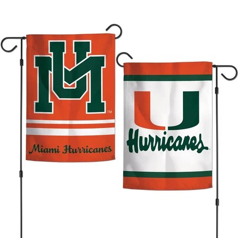 MIAMI HURRICANES VAULT 12"X18" 2 SIDED GARDEN FLAG NEW WINCRAFT π Cover