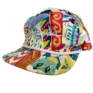 Honda Womens One Size Vintage 90s Winner Snapback Rope Hat Abstract Colorful - Picture 1 of 11