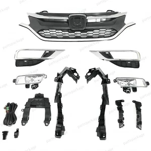 For CR-V 2015-16 11PC Upper/Lower Grille Set with Fog Lights & Headlight Bracket - Picture 1 of 7