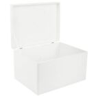 Large White Wooden Box Storage With Hinged Lid | 15.8 X 11.8 X 9.44 Inches (+...