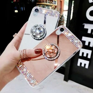 For Samsung Galaxy S25Edge S25Ultra Women Ring Holder Mirror Soft Phone Cases - Picture 1 of 12