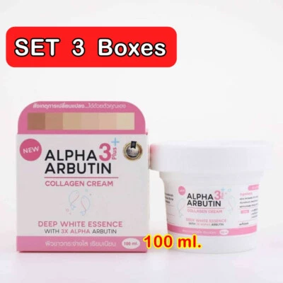 Alpha Arbutin Cream 3Plus Collagen Body Brightening Radiant Smoother 100 ml X3 - Image 1 of 4