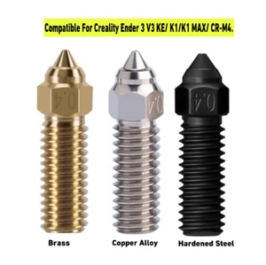 Volcano Nozzles Brass/Copper Alloy/Hardened Steel For Creality K1/K1 MAX 0.4mm - Picture 1 of 10