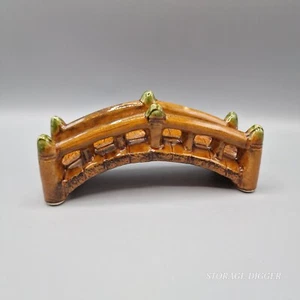Vintage Aquarium Fish Tank Bonsai Decorative Ceramic Emerald Brown Bridge Decor - Picture 1 of 11