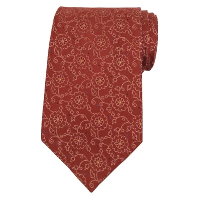 Corbata de diseñador JOS A BANK SIGNATURE para hombre marrón óxido floral 3,65 ITALIA Foto 1 de 4