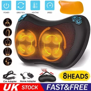 Shiatsu Massage Electric Pillow with 8 Massagers & 3 Speeds For Neck & Back Tool - Picture 1 of 14