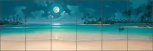 Piastrella Moonscape Backsplash David Miller arte murale spiaggia tropicale DMA2021 - Foto 1 di 2