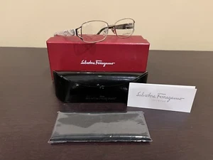 NEW Salvatore Ferragamo Eyeglasses 1802-B 511 Silver Ivory Crystals 51-16-130 - Picture 1 of 14