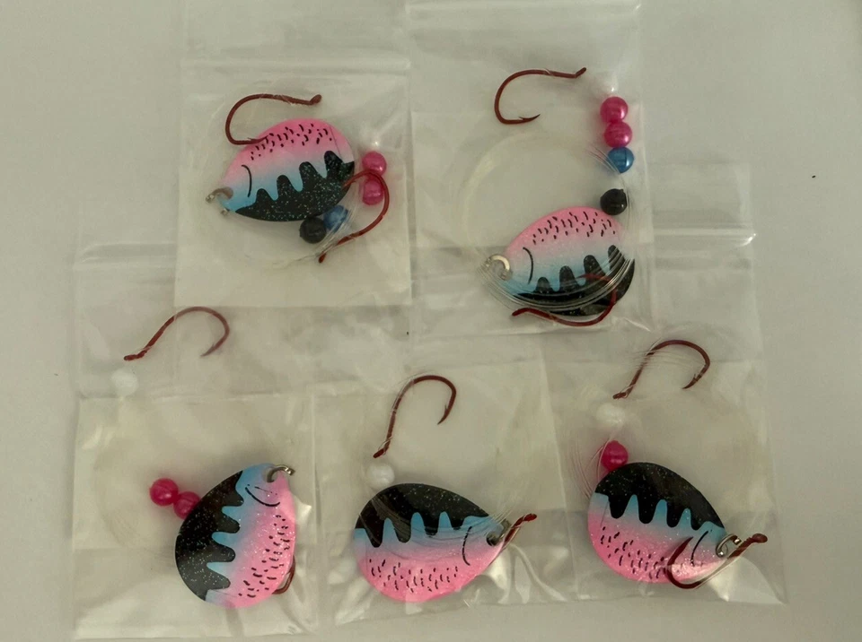5 Spinner Crawler Harness Size 4 Colorado Blades 2 Hook Rainbow Baitfish - Image 1 of 1