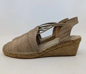 Toni Pons Sz 9 (EUR 40) Beige Shimmer Espadrilles with Elastic Straps - Picture 1 of 8