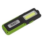 Sealey Rechargeable Inspection Light 5W COB &amp; 3W SMD LED with Power Bank - Green