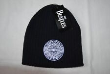 THE BEATLES EMBROIDERED SGT PEPPERS LONELY HEARTS LOGO NAVY BEANIE SKI HAT BNWT