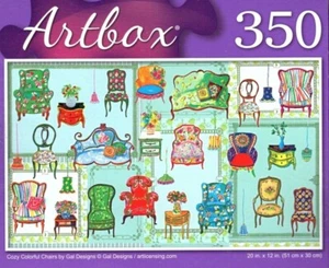 Puzzle Cozy Colorful Chairs by Gal Designs - NEW 350 Pieces Jigsaw Puzzle - Picture 1 of 1