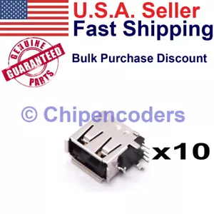 10 pcs USB Type-A Female Socket Connector PCB Mount Vertical Board Space Saver - Picture 1 of 7