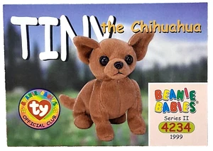 TINY THE CHIHUAHUA TY BEANIE BABIES 4234 SERIES 2 BBOC #241 CARD 1999 - Picture 1 of 4