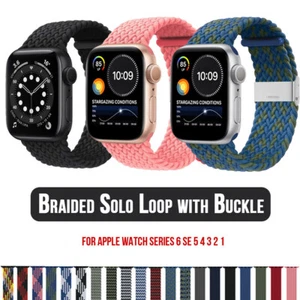 Braided For Apple Watch Ultra2 9 8 7 6 5 4 3 SE Strap iWatch Band Solo Loop - Picture 1 of 33