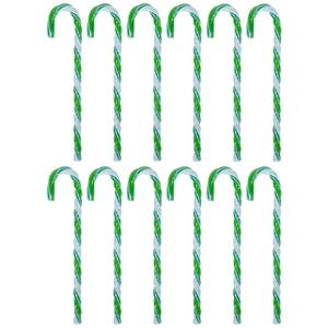 Northlight 12ct Green and White Twist Candy Cane Christmas Ornaments 6" - Picture 1 of 6