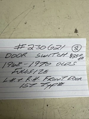 GM 230621 Door Switch LH & RH Front Door 1st Type 1968-1970 Olds Fullsize NOS - Image 1 of 4