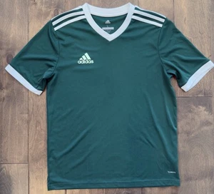 Adidas Kids Green/White Striped Climalite Soccer Jersey Size Large - Picture 1 of 5