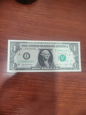 2021- $1. DOLLAR NOTE FANCY NUMBER I10991110C - Image 1 of 4