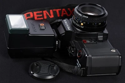 NrMint Pentax A3 Date S 35mm Film SLR + smc Pentax-A 50mm f/2 Lens & AF200SA Kit - Image 1 of 4