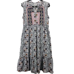 Figue Size M Lily Cara Dress Boho Midi Peasant Sleeveless Pockets Cottagecore - Picture 1 of 6