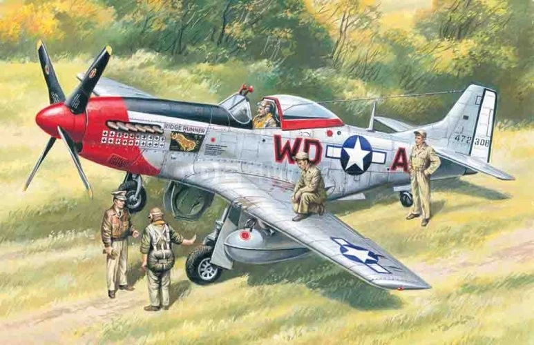 ICM 48153 1/48 Mustang P-51D Avec Pilotes Et Personnel Au Sol De L'USAAF - Photo 1/1