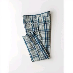PANTALONES DE GOLF SHARK GREG NORMAN PARA TASSO ELLA CUADROS AZULES PARA HOMBRE 33 X 28 ¡Leer! - Imagen 1 de 5
