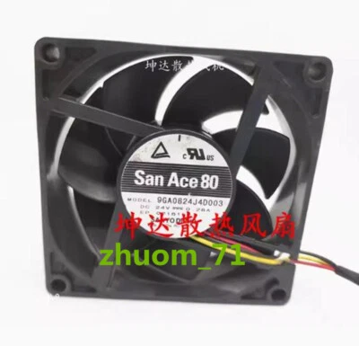1PC SANYO 9GA0824J4D003/001 24V 0.28A 8cm Three line cooling fan - Image 1 of 2