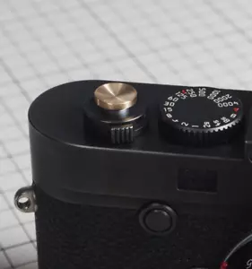 REAL BRASS Shutter Button Soft Release Metal Concave Fuji XT2 X20 X100 LEICA - Picture 1 of 6
