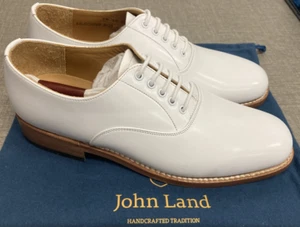John Land Tropical Shoes Size 6M Leather Hand Made White RN Royal Navy Issue - Picture 1 of 12