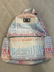 Borsa a libro Steve Madden arcobaleno bianca pastello scritta usata in ottime condizioni borsa zaino rara - Foto 1 di 24