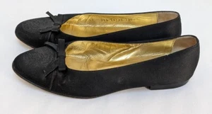 Zapatos de salón Gianni Versace con moño de tela negra hechos en Italia para mujer talla 38,5 vintage - Imagen 1 de 12