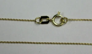 14K 14Kt Yellow Gold 16" 18" 20" .75mm Dainty Cable Chain with Flat Links - Picture 1 of 2